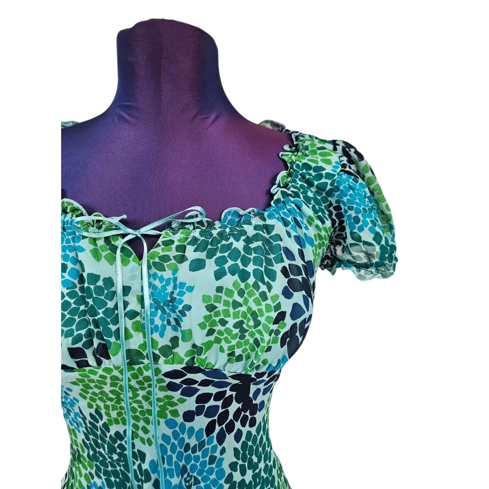 Vintage 90s Express Floral 100% Silk 2 Piece Skirt Set Maxi Fairy XS F52 - Picture 2 of 12